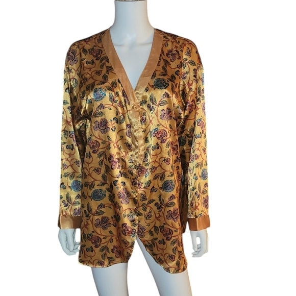Cacique Other - Lingerie Cacique Night Shirt M Gold Floral
